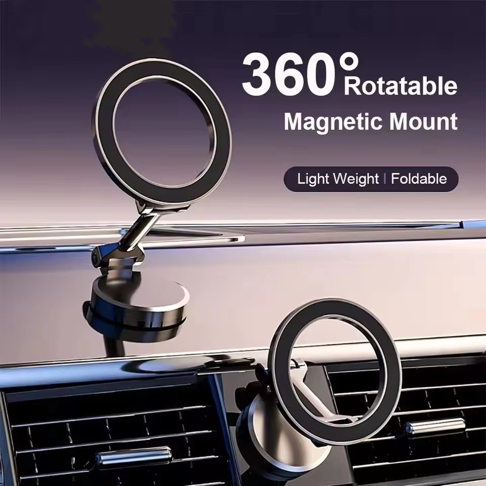 Phone Accessories Holder Car - ที่วางโทรศัพท์มือถือในรถยนต์แบบแม่เหล็กพับได้สำหรับ MagSafe 360 ° ขาตั้งแม่เหล็กปรับระดับได้สำหรับติดตั้งในรถยนต์สำหรับ iPhone